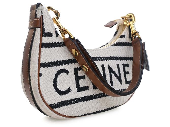 Céline Bolso de Hombro Ava de Textil Tejido Beige Mediano de Celine - vista 3