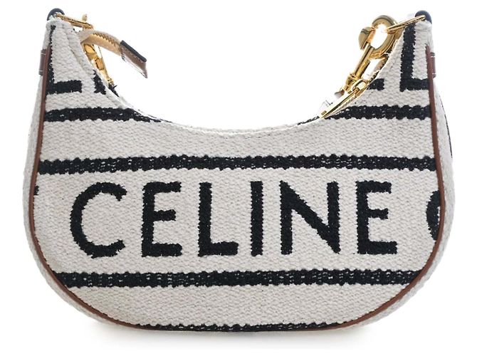 Céline Bolso de Hombro Ava de Textil Tejido Beige Mediano de Celine - vista 4