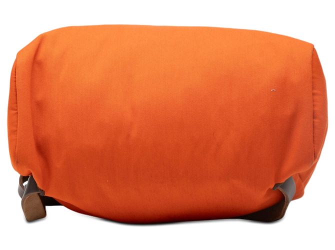Hermès Orange Toile Herbag Rucksack PM Dunkelbraun - Ansicht 3