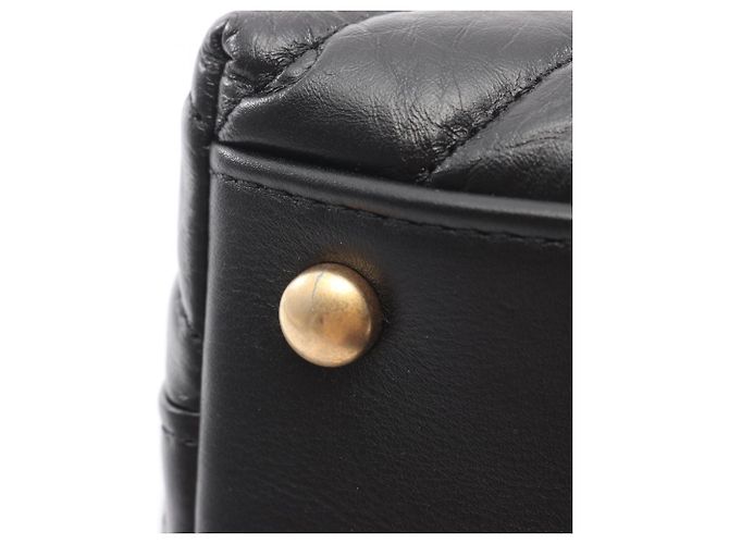 Borsa Chanel Coco Handle Flap V-Stitch Chevron Nero - vista 8