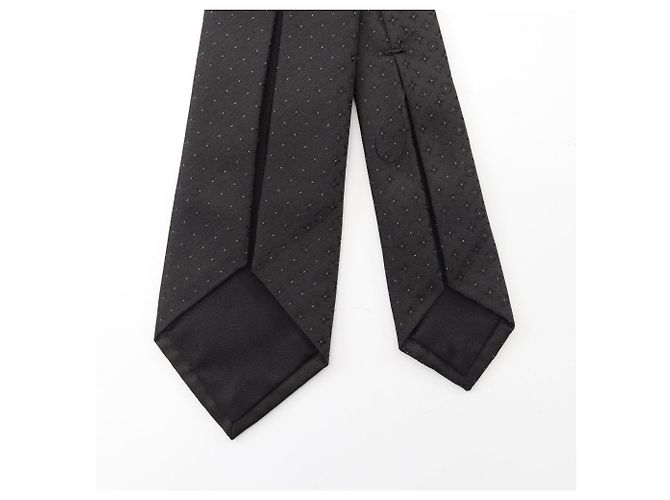 Louis Vuitton Monogram Silk Tie Black - view 3