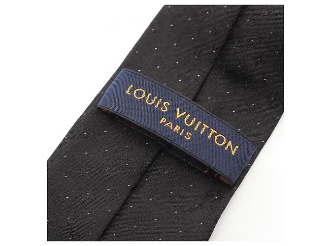 Louis Vuitton Monogram Silk Tie Black - view 4