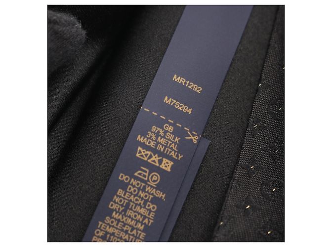 Louis Vuitton Monogram Silk Tie Black - view 5