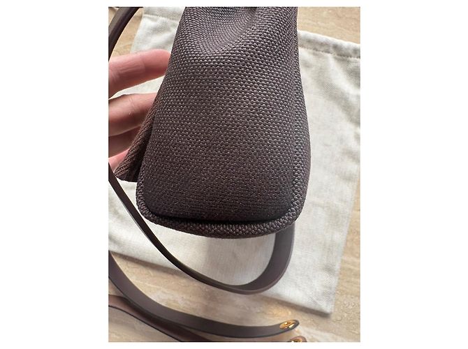 Hermès Mini Herbag in Pelle Marrone Scuro - vista 4