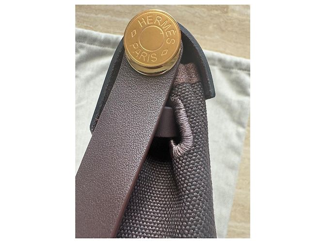 Hermès Mini Herbag in Pelle Marrone Scuro - vista 5
