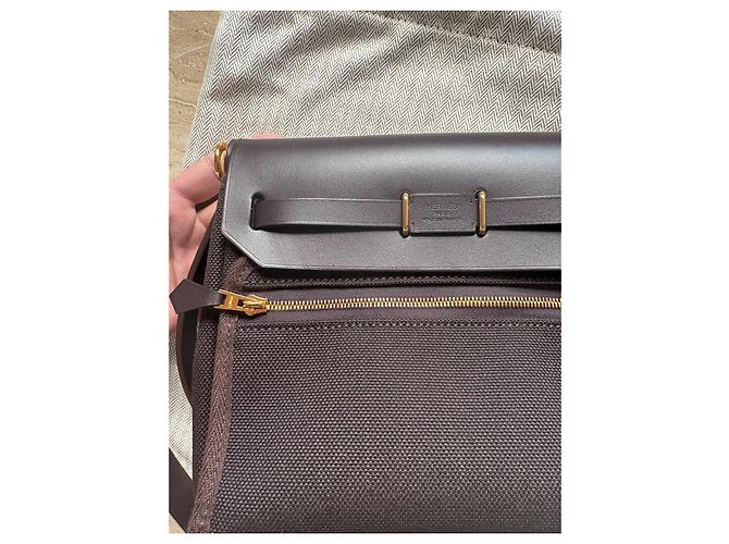 Hermès Mini Herbag in Pelle Marrone Scuro - vista 8