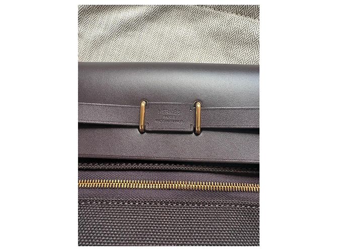 Hermès Mini Herbag in Pelle Marrone Scuro - vista 9