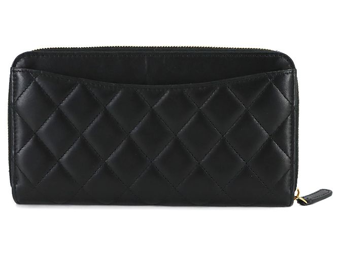 Timeless Carteira longa com zíper clássica Matelassé da Chanel Preto - vista 2