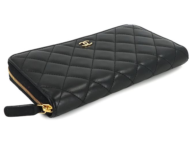 Timeless Carteira longa com zíper clássica Matelassé da Chanel Preto - vista 3