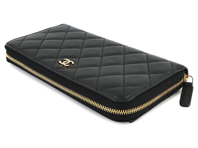 Timeless Carteira longa com zíper clássica Matelassé da Chanel Preto - vista 4