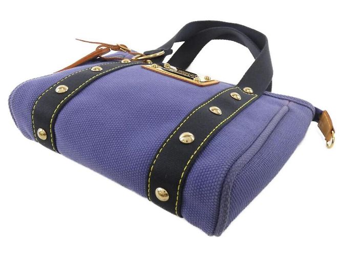 Borsa Louis Vuitton Antigua Cabas PM Blu Porpora - vista 3