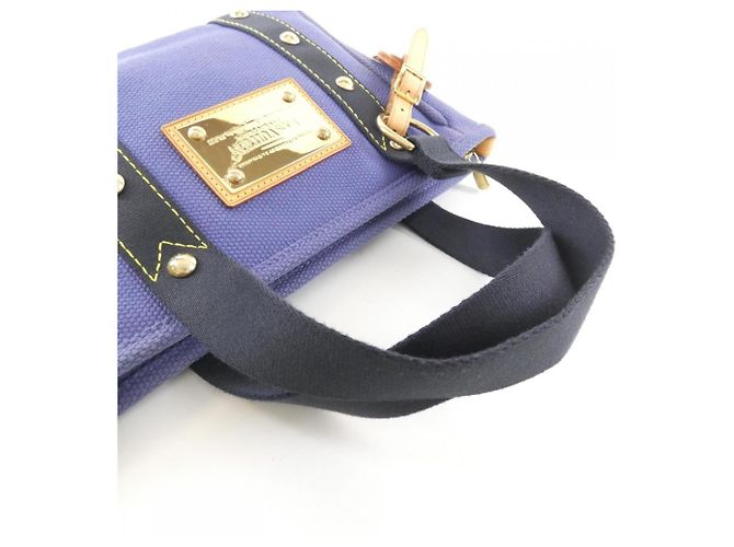 Borsa Louis Vuitton Antigua Cabas PM Blu Porpora - vista 6
