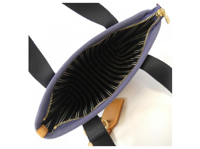 Borsa Louis Vuitton Antigua Cabas PM Blu Porpora - vista 7
