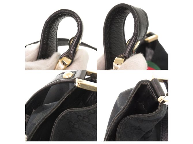 Borsa hobo in tela GG e pelle Gucci Nero - vista 10