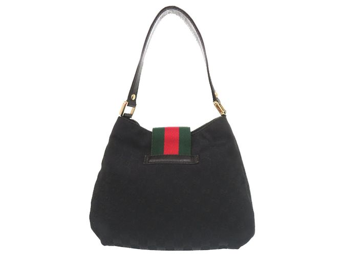 Borsa hobo in tela GG e pelle Gucci Nero - vista 3