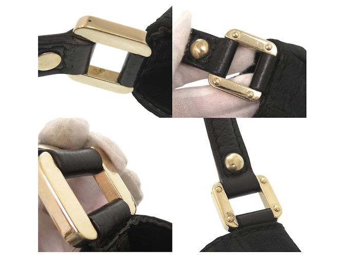 Borsa hobo in tela GG e pelle Gucci Nero - vista 8