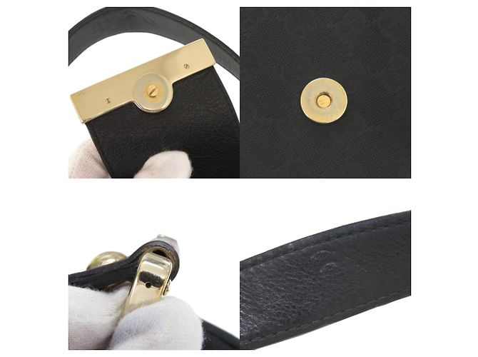 Borsa hobo in tela GG e pelle Gucci Nero - vista 9