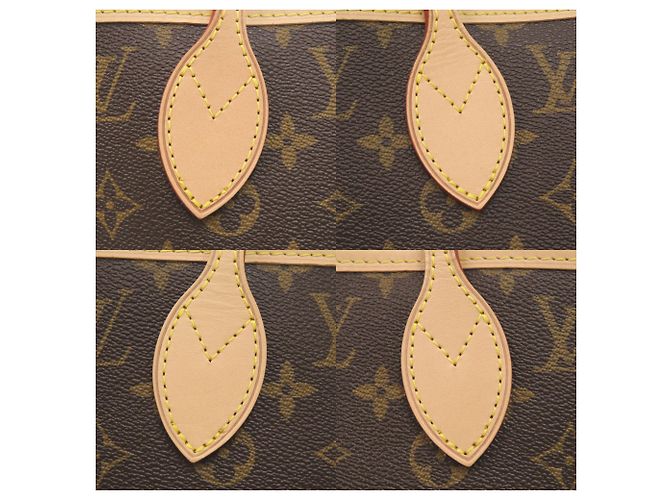 Borsa Louis Vuitton Neverfull MM Marrone Blu chiaro Monogramma - vista 8