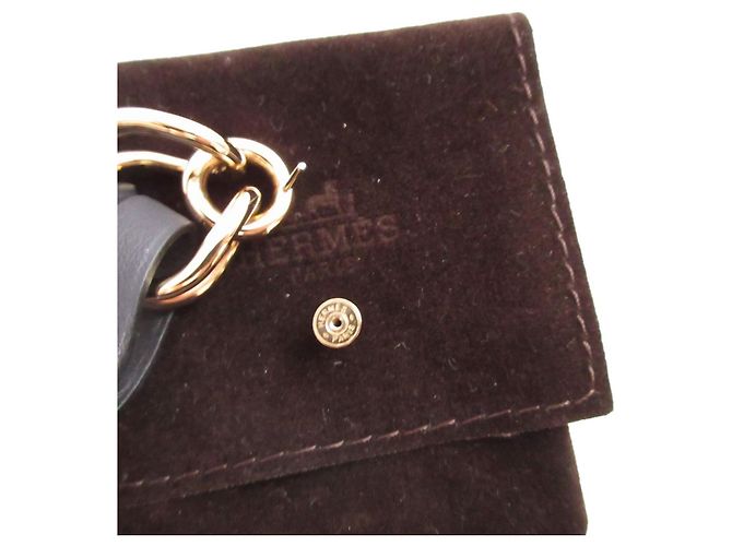 Orecchini a goccia in pelle Villevolte GM di Hermès Blu - vista 5