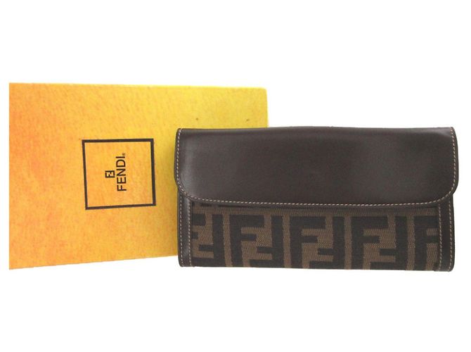Fendi Zucca Pattern Brown Long Wallet - view 2