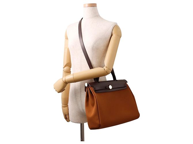 Borsa Hermès Herbag Zip PM Fauve Rosso - vista 4