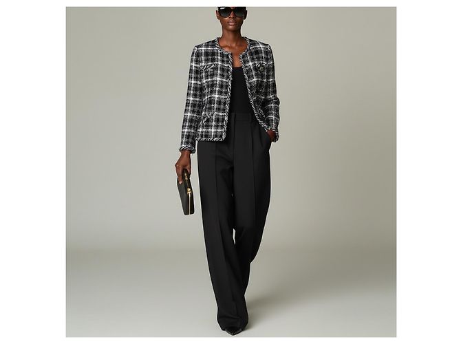 Chanel Tweedjacke Navy Weiß Größe 38 Dunkelblau - Ansicht 4