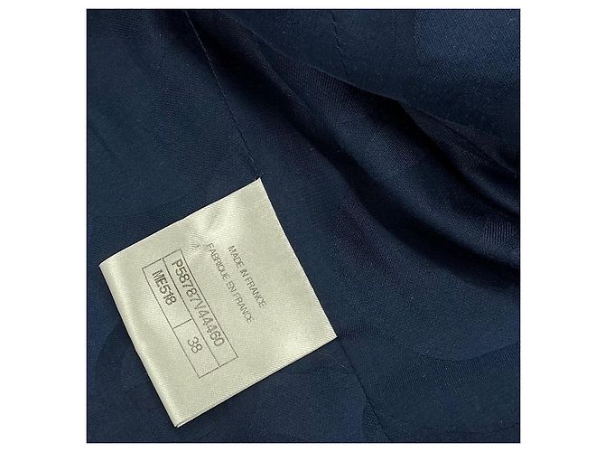 Chanel Tweedjacke Navy Weiß Größe 38 Dunkelblau - Ansicht 7