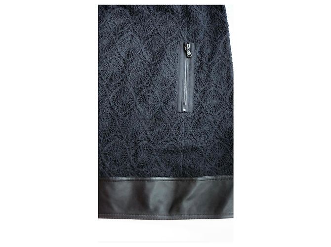 Autre Marque Kurzes Kleid IRFÉ Paris aus Spitze mit Lederdetails - Ansicht 3