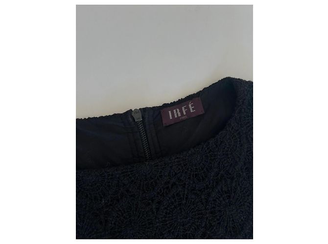 Autre Marque Kurzes Kleid IRFÉ Paris aus Spitze mit Lederdetails - Ansicht 8