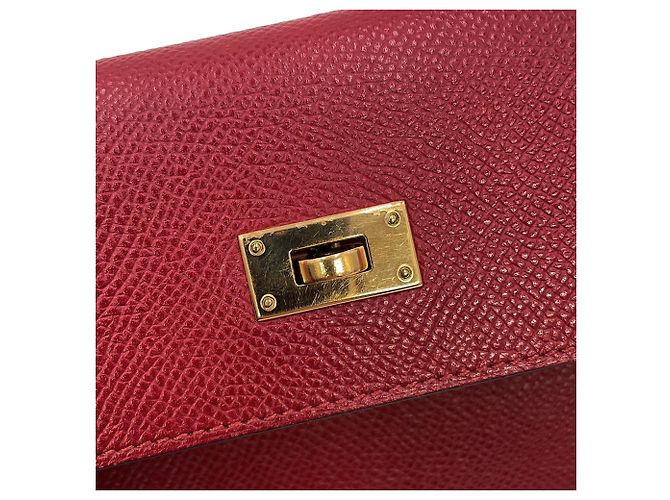 Hermès Cartera Kelly Long en Rouge Grenat Roja - vista 15