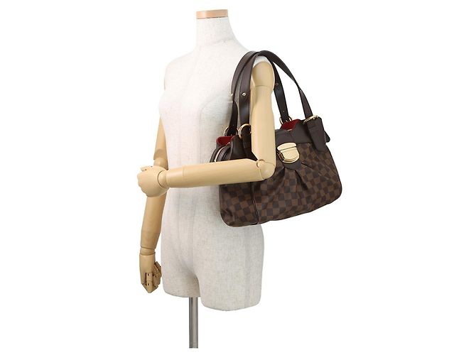 Borsa a Spalla Sistina PM Damier Ebene di Louis Vuitton Marrone - vista 4