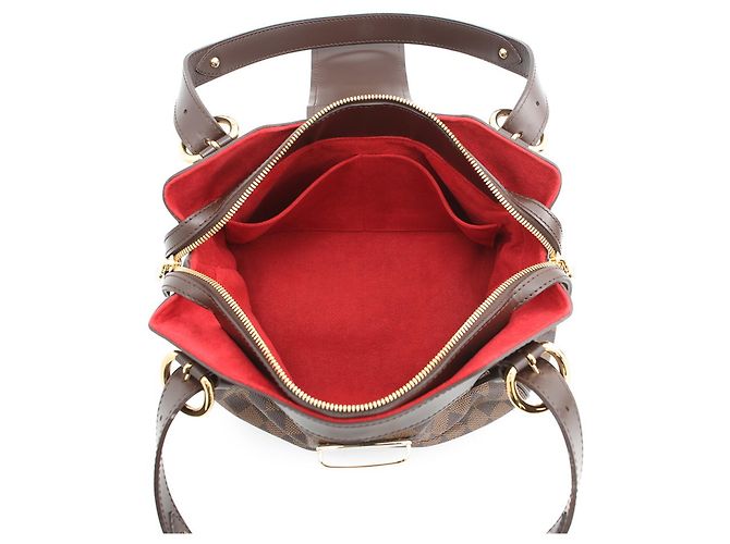 Borsa a Spalla Sistina PM Damier Ebene di Louis Vuitton Marrone - vista 5