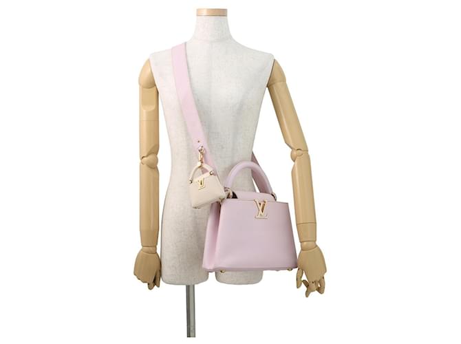 Borsa Capucines BB Louis Vuitton Bianco - vista 4