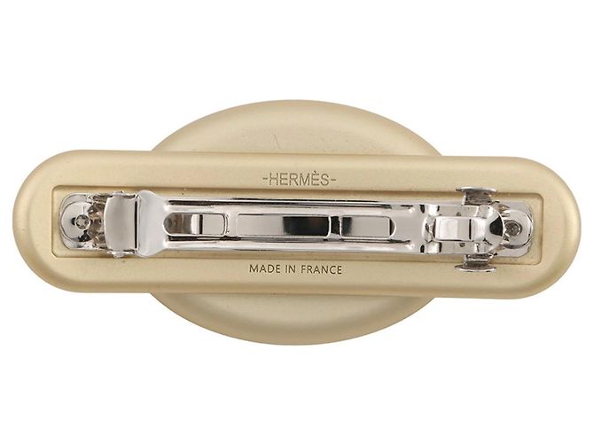 Fermaglio in alluminio dorato Hermès Tri Maillon PM Chaine d'Ancre D'oro - vista 3