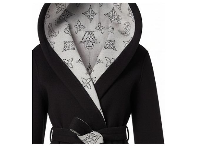 Louis Vuitton Abrigo Mahina de lana reversible negro - vista 3