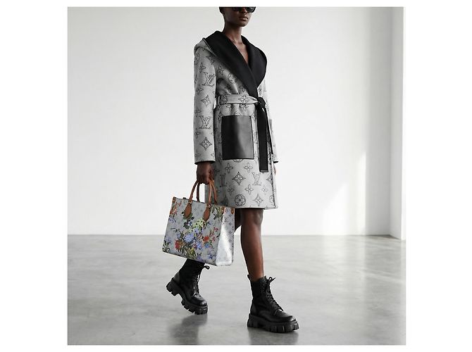 Louis Vuitton Abrigo Mahina de lana reversible negro - vista 4