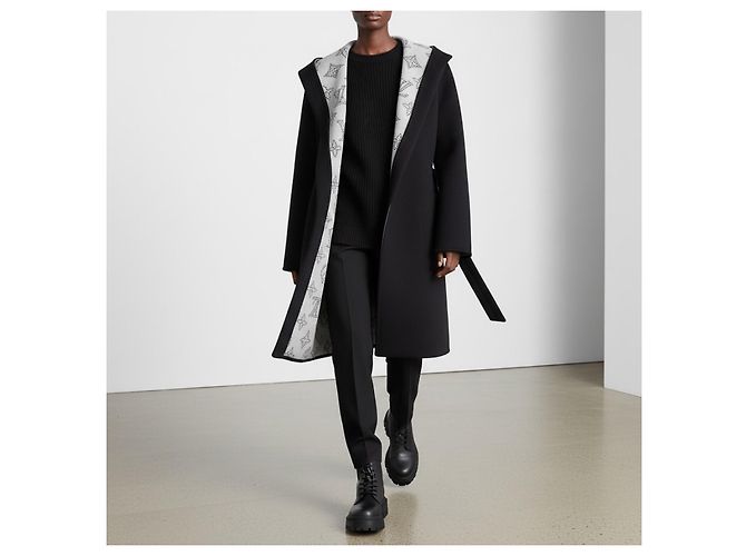 Louis Vuitton Abrigo Mahina de lana reversible negro - vista 7