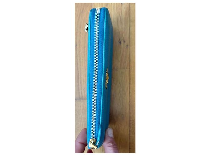 Cartera de cuero turquesa Prada - vista 3