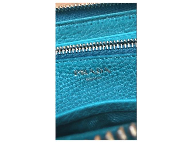 Cartera de cuero turquesa Prada - vista 7