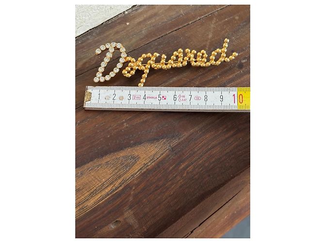 Dsquared2 Spilla "Dream" in metallo dorato con strass Argento D'oro - vista 7