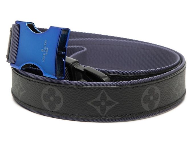 Cintura Louis Vuitton Monogram Eclipse in Nero/Viola Porpora - vista 2