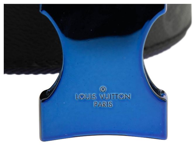 Cintura Louis Vuitton Monogram Eclipse in Nero/Viola Porpora - vista 5