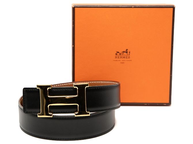 Cinturón H Constance de Hermès Castaño Negro - vista 6