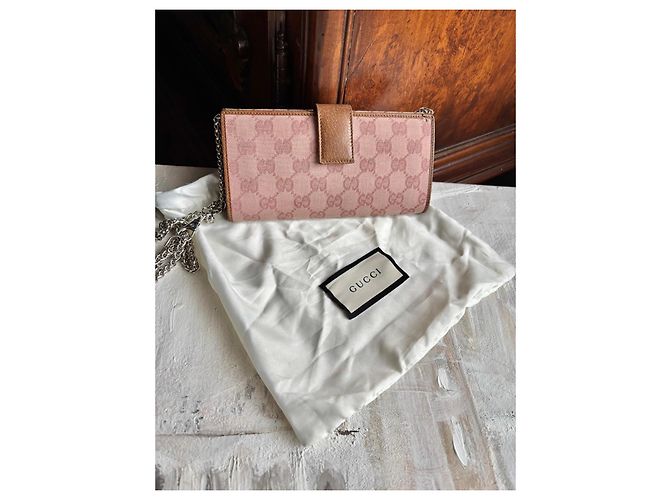 Gucci GG Supreme Geldbörse aus rosa Canvas Braun Pink - Ansicht 2