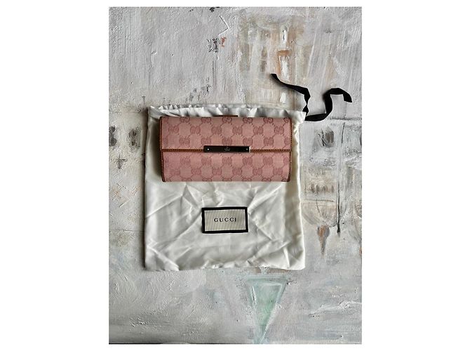 Gucci GG Supreme Geldbörse aus rosa Canvas Braun Pink - Ansicht 3