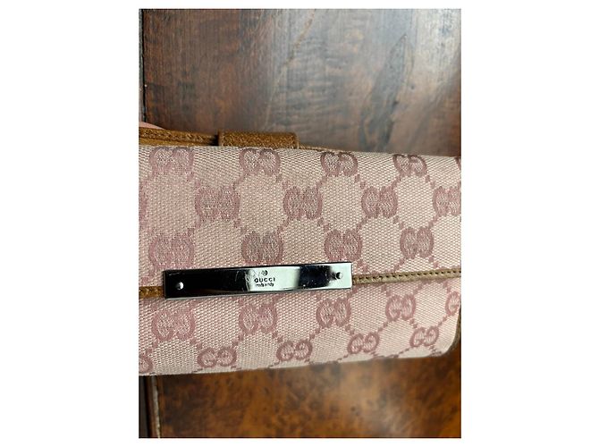 Gucci GG Supreme Geldbörse aus rosa Canvas Braun Pink - Ansicht 4