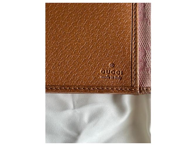 Gucci GG Supreme Geldbörse aus rosa Canvas Braun Pink - Ansicht 8