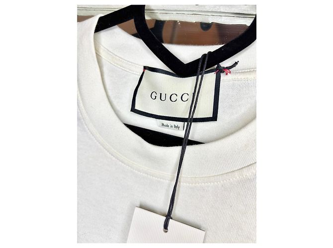Camiseta Gucci de algodón blanco con estampado Multicolor - vista 3