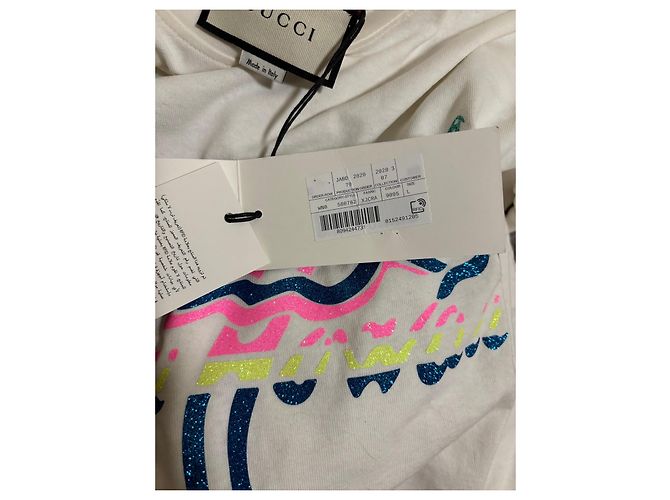 Camiseta Gucci de algodón blanco con estampado Multicolor - vista 5