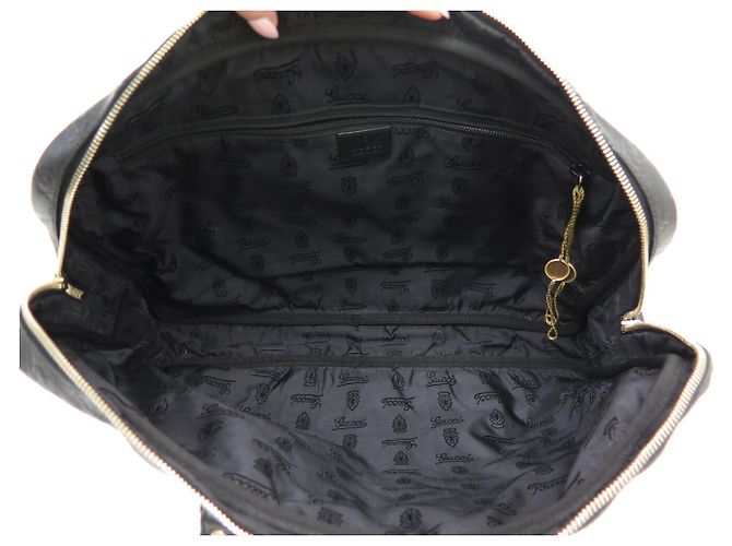 SACOLA GUCCI MALETTE GG 201480 EM COURO GUCCISSIMA PRETO - vista 10